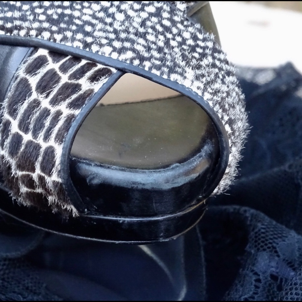 LONGCHAMP, Le Pliage, Calf Hair Peep Toe Platform Heels, Euro 40 / US 9 - Picture 5 of 11